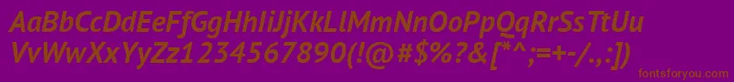 Pts76f Font – Brown Fonts on Purple Background