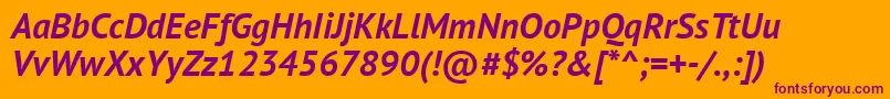 Pts76f Font – Purple Fonts on Orange Background