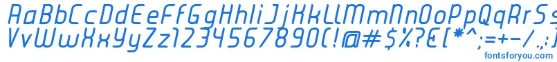 フォントJuiceItalic – 青いフォント