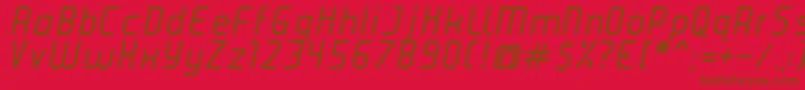 Czcionka JuiceItalic – brązowe czcionki na czerwonym tle