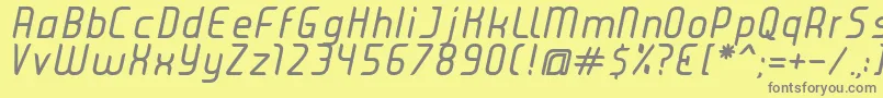 JuiceItalic Font – Gray Fonts on Yellow Background