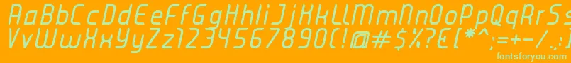 Шрифт JuiceItalic – зелёные шрифты на оранжевом фоне