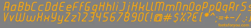 Weitere Informationen zur JuiceItalic-Schriftart JuiceItalic-Schriftart – Orangefarbene Schriften auf grauem Hintergrund