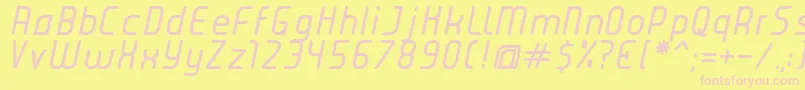 JuiceItalic Font – Pink Fonts on Yellow Background