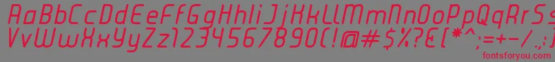 JuiceItalic Font – Red Fonts on Gray Background