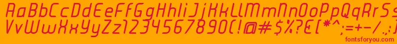 JuiceItalic Font – Red Fonts on Orange Background
