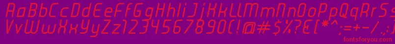 JuiceItalic-Schriftart – Rote Schriften auf violettem Hintergrund