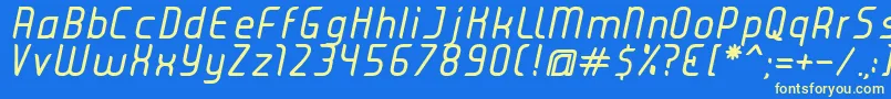 JuiceItalic Font – Yellow Fonts on Blue Background