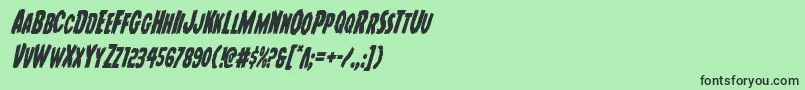 Youngfrankcondital Font – Black Fonts on Green Background