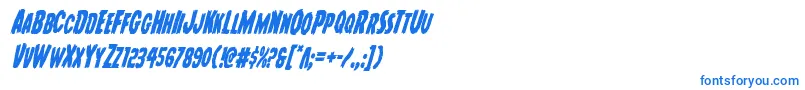 Youngfrankcondital Font – Blue Fonts on White Background