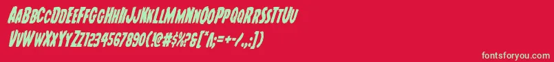 Youngfrankcondital Font – Green Fonts on Red Background