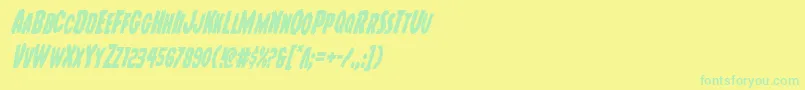 Youngfrankcondital Font – Green Fonts on Yellow Background