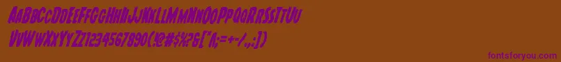 Youngfrankcondital Font – Purple Fonts on Brown Background