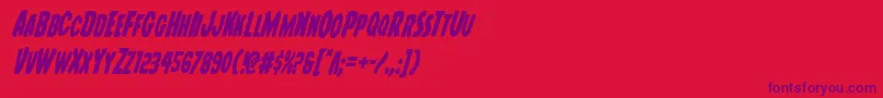 Youngfrankcondital Font – Purple Fonts on Red Background