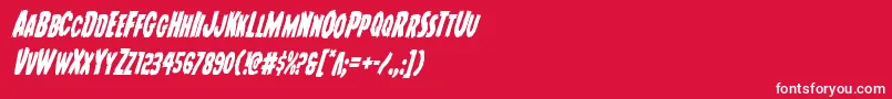 Youngfrankcondital Font – White Fonts on Red Background