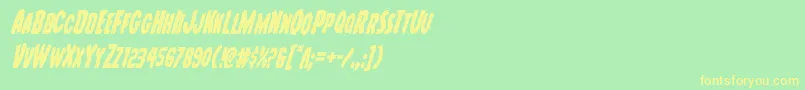 Youngfrankcondital Font – Yellow Fonts on Green Background