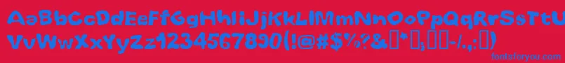 Whoobub Font – Blue Fonts on Red Background