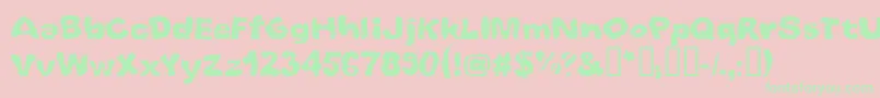 Whoobub Font – Green Fonts on Pink Background