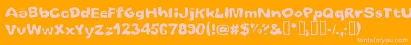 Whoobub Font – Pink Fonts on Orange Background