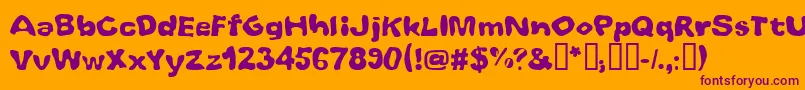 Whoobub Font – Purple Fonts on Orange Background