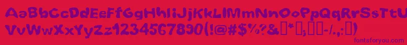 Whoobub Font – Purple Fonts on Red Background