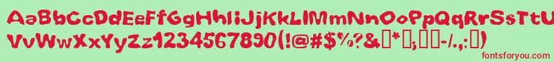 Whoobub Font – Red Fonts on Green Background