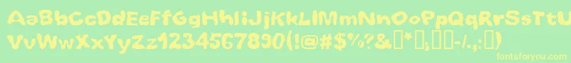 Whoobub Font – Yellow Fonts on Green Background