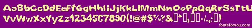 Whoobub Font – Yellow Fonts on Purple Background