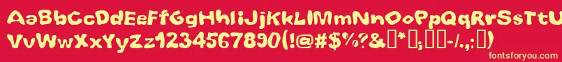 Whoobub Font – Yellow Fonts on Red Background