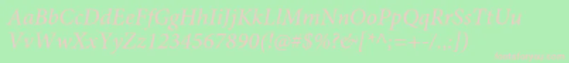 MinionproIt Font – Pink Fonts on Green Background