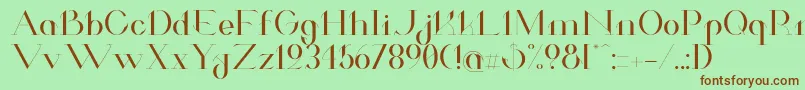 ValkyrieExtended Font – Brown Fonts on Green Background