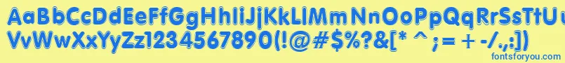 Ragey Font – Blue Fonts on Yellow Background