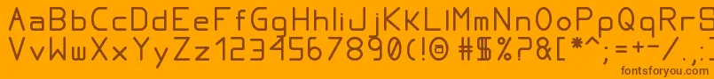 Fonte ProportionalTfb – fontes marrons em um fundo laranja