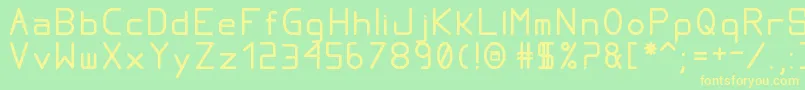 ProportionalTfb-fontti – keltaiset fontit vihreällä taustalla