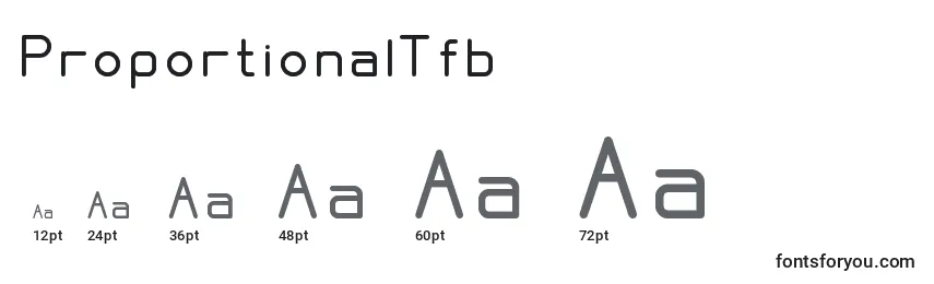 Размеры шрифта ProportionalTfb