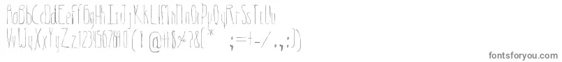 フォントIndiferente – 白い背景に灰色の文字