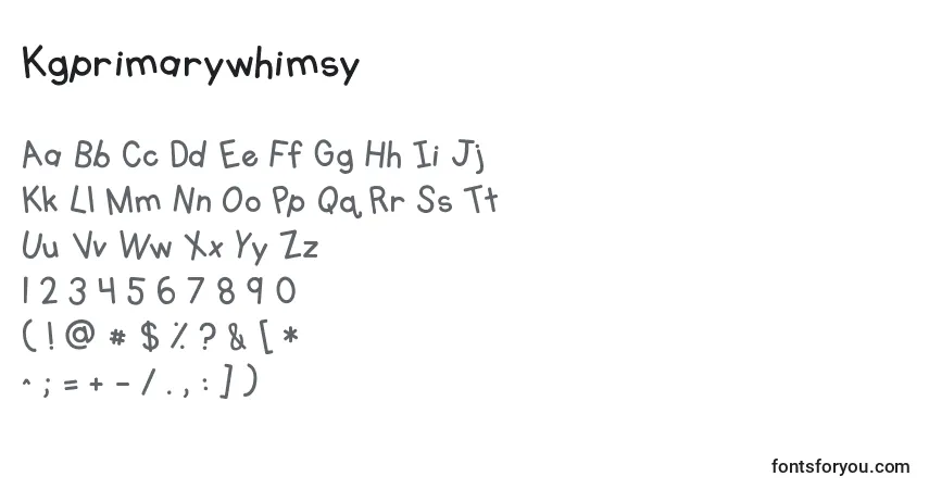 Шрифт Kgprimarywhimsy – алфавит, цифры, специальные символы