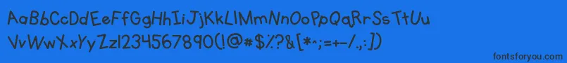 Kgprimarywhimsy Font – Black Fonts on Blue Background