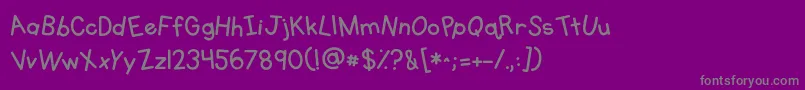Kgprimarywhimsy Font – Gray Fonts on Purple Background