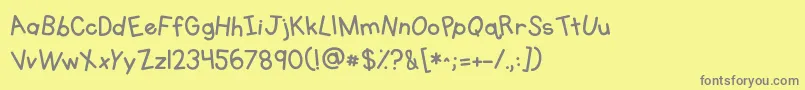 Kgprimarywhimsy Font – Gray Fonts on Yellow Background