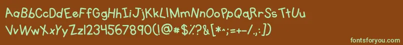 Kgprimarywhimsy Font – Green Fonts on Brown Background