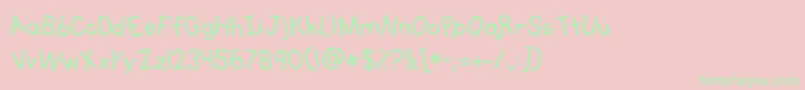 Kgprimarywhimsyフォントについての詳細 フォントKgprimarywhimsy – ピンクの背景に緑の文字
