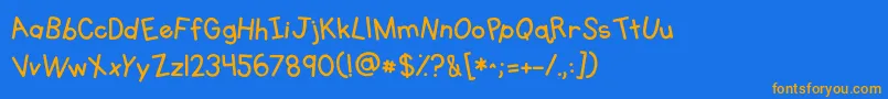 More about Kgprimarywhimsy Font Kgprimarywhimsy Font – Orange Fonts on Blue Background