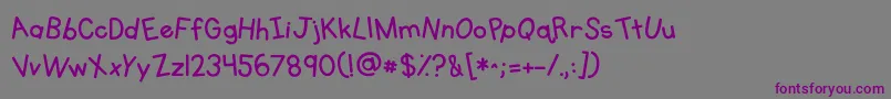 Kgprimarywhimsy Font – Purple Fonts on Gray Background