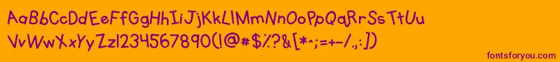 Kgprimarywhimsy Font – Purple Fonts on Orange Background