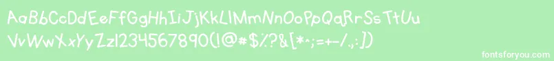 Kgprimarywhimsy Font – White Fonts on Green Background