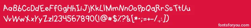 Kgprimarywhimsy Font – White Fonts on Red Background