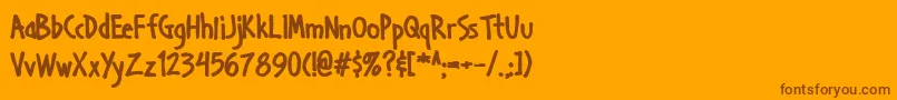 Шрифт Handageaoebold – коричневые шрифты на оранжевом фоне