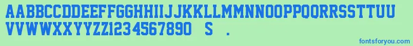 Weitere Informationen zur SuperstarM54-Schriftart SuperstarM54-Schriftart – Blaue Schriften auf grünem Hintergrund