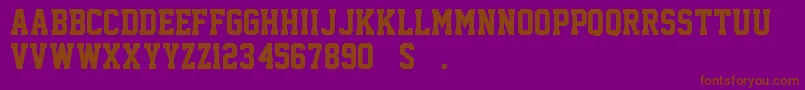 Fonte SuperstarM54 – fontes marrons em um fundo roxo